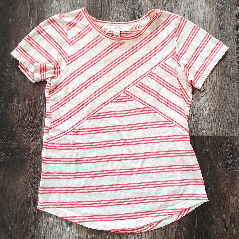 J.Crew Women's XS Shirt. Stripped Short Sleeve Tee. Lightweight Cotton Blend Top